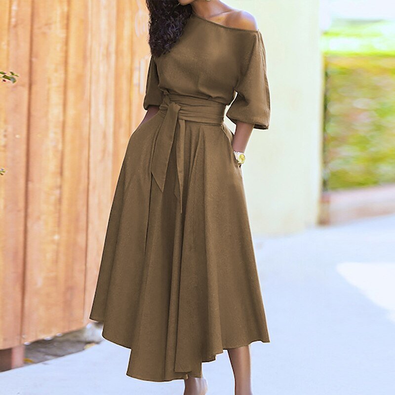 Lucía Effortless a Line Tie Dress Elevated Occasion Wear
