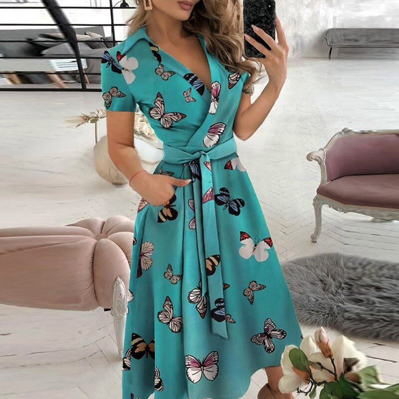 Lucía Effortless a Line Tie Dress Elevated Occasion Wear