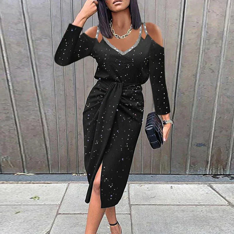 Jennifer Statement Fashion Dress with Floral Print Evening Wear Edit