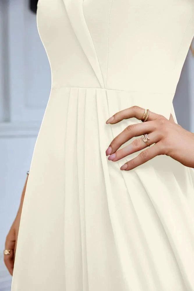 Women's thin strap off the shoulder bridesmaid mopping the floor evening dress 28093 (ZD17015)