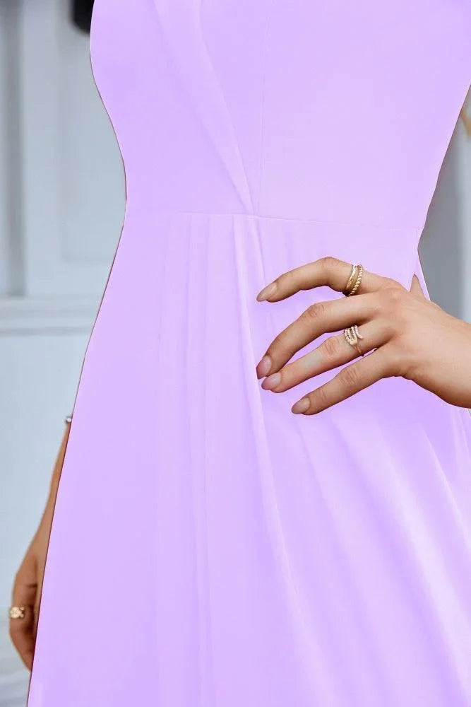 Women's thin strap off the shoulder bridesmaid mopping the floor evening dress 28093 (ZD17015)
