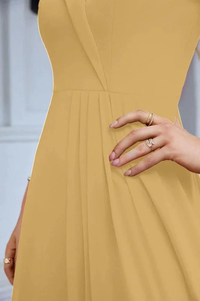 Women's thin strap off the shoulder bridesmaid mopping the floor evening dress 28093 (ZD17015)