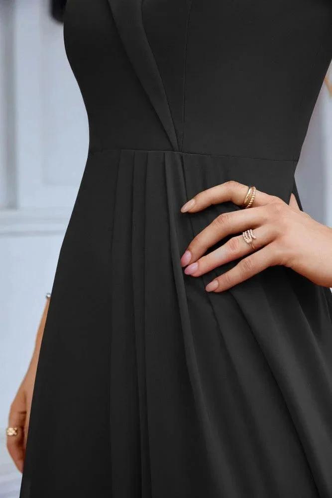 Women's thin strap off the shoulder bridesmaid mopping the floor evening dress 28093 (ZD17015)