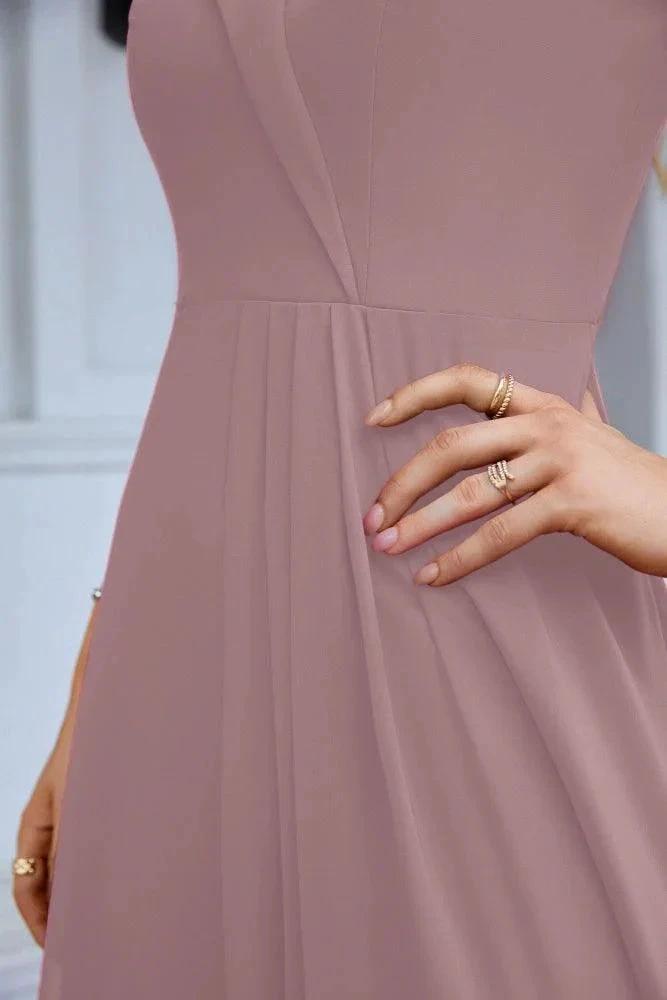 Women's thin strap off the shoulder bridesmaid mopping the floor evening dress 28093 (ZD17015)