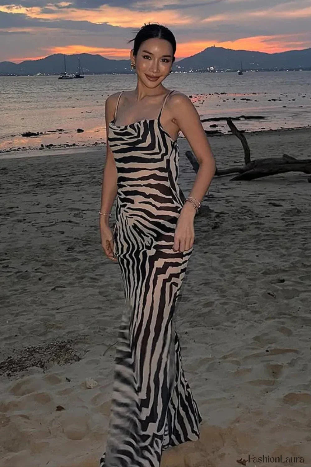 Zebra Print Backless Dress with Relaxed Everyday Styling