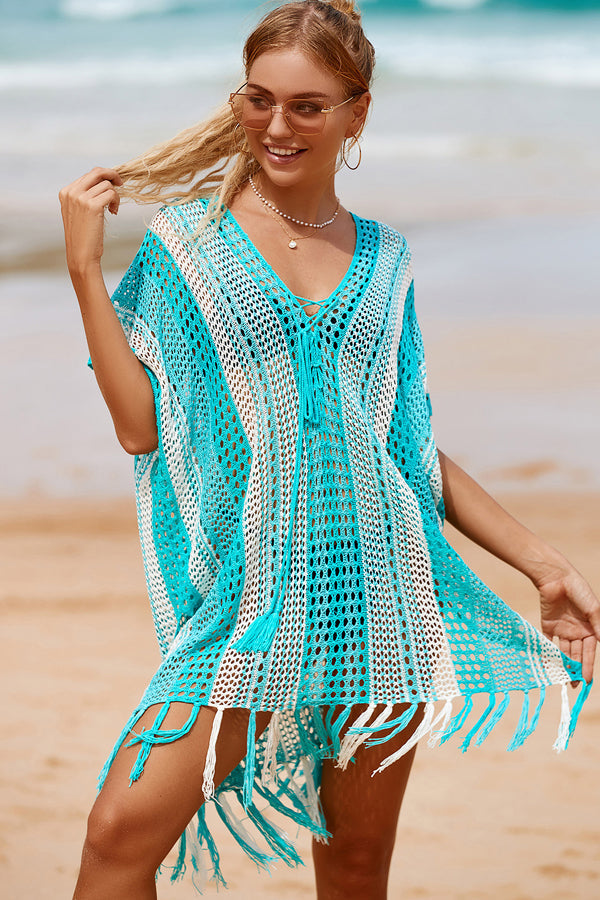 Tassel Hollow Holiday Style Swimwear Cover Up