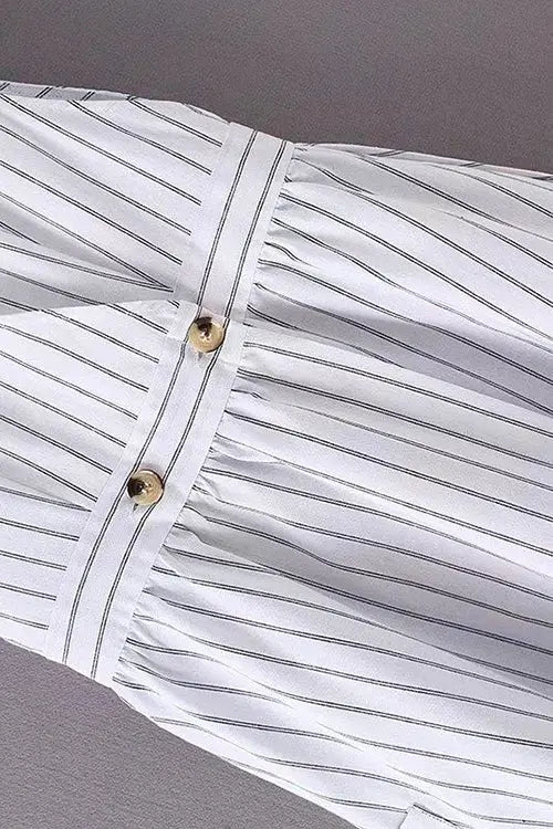 Pockets Button V Neck Midi Desss - Fashionpara