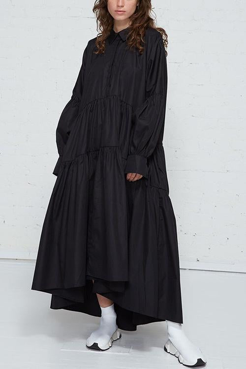 Oversized Ruffled Maxi Dress - Fashionpara