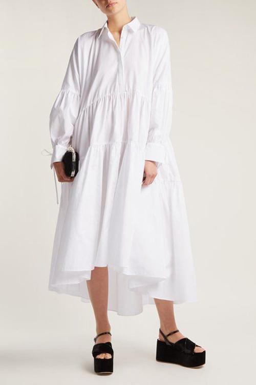 Oversized Ruffled Maxi Dress - Fashionpara