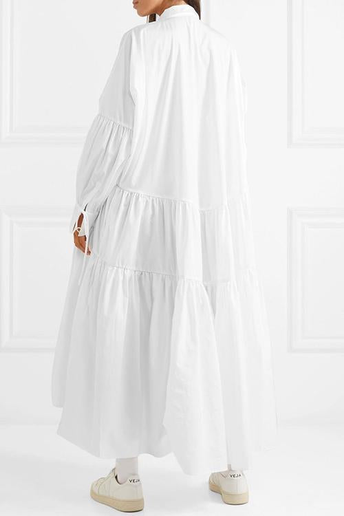 Oversized Ruffled Maxi Dress - Fashionpara
