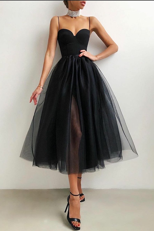 Mesh Ball Gown Slip Dress - Fashionpara