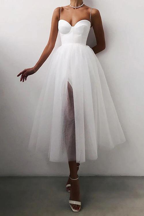 Mesh Ball Gown Slip Dress - Fashionpara