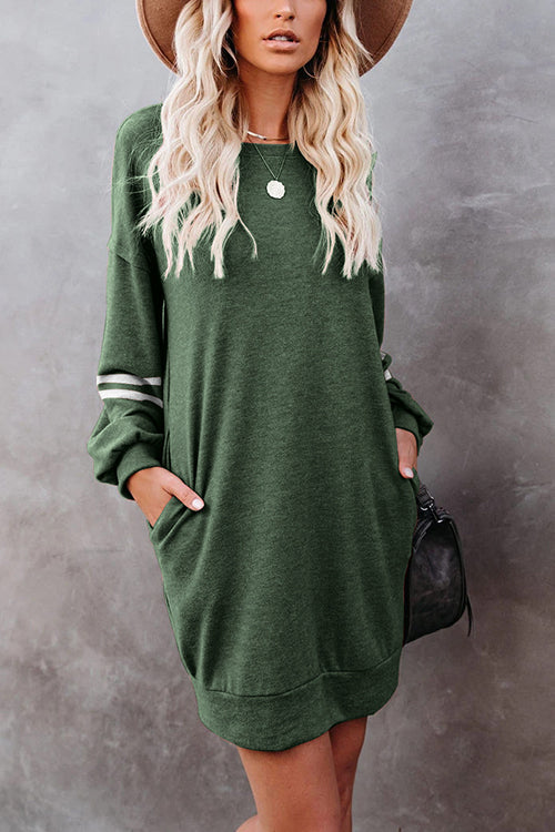 Stripe Comfy Casual Mini Shift Dress - Fashionpara