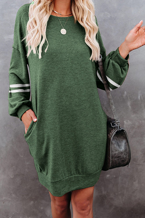 Stripe Comfy Casual Mini Shift Dress - Fashionpara