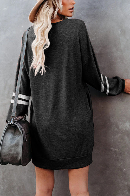 Stripe Comfy Casual Mini Shift Dress - Fashionpara