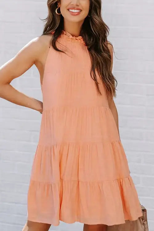 Tiered Babydoll Tank Mini Dress - Fashionpara