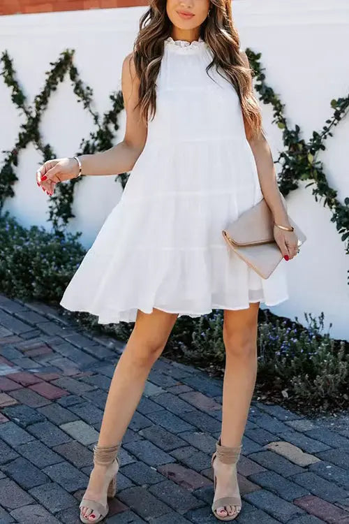 Tiered Babydoll Tank Mini Dress - Fashionpara