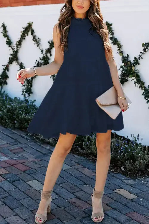 Tiered Babydoll Tank Mini Dress - Fashionpara