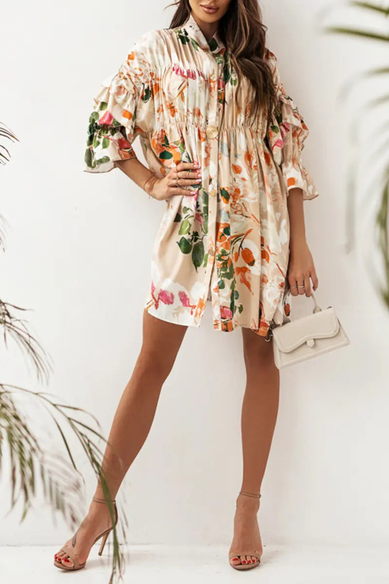 Something Sweet Floral Shirt Dress - Fashionpara