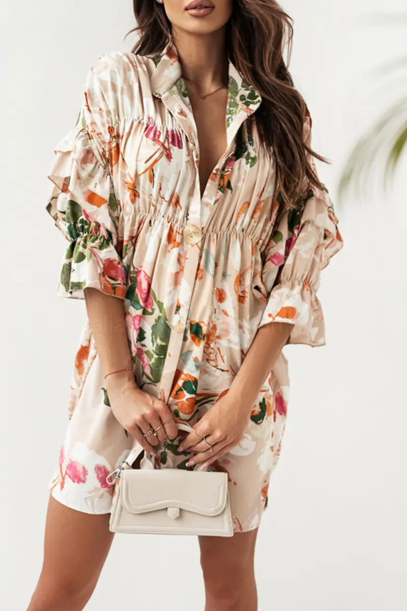 Something Sweet Floral Shirt Dress - Fashionpara