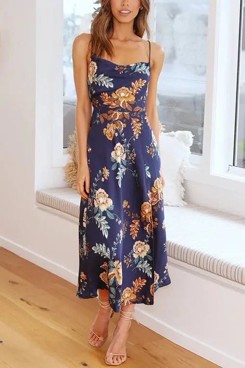 Pleated Bust SlitSlip Dress - Fashionpara