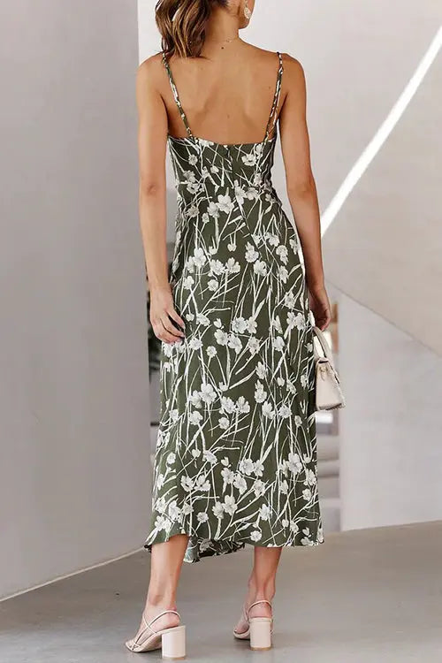 Pleated Bust SlitSlip Dress - Fashionpara