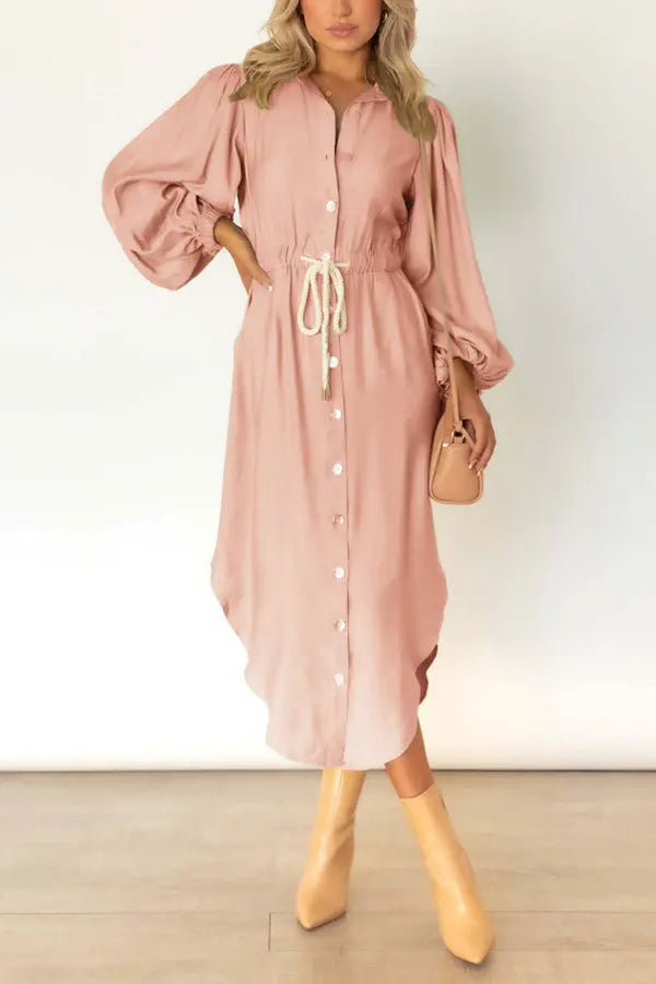 Fashion Week Button Down Shirt Dress - Fashionpara