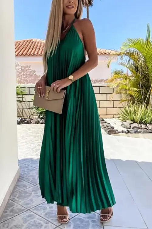 Breeze Slip Pleated Maxi Dress - Fashionpara