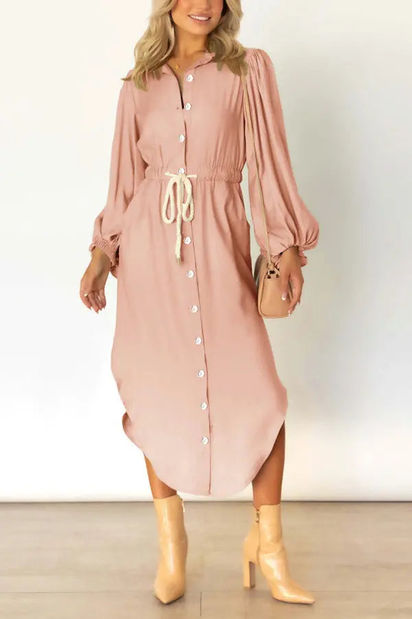 Fashion Week Button Down Shirt Dress - Fashionpara