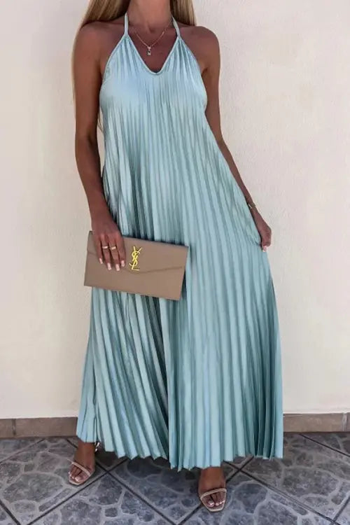 Breeze Slip Pleated Maxi Dress - Fashionpara