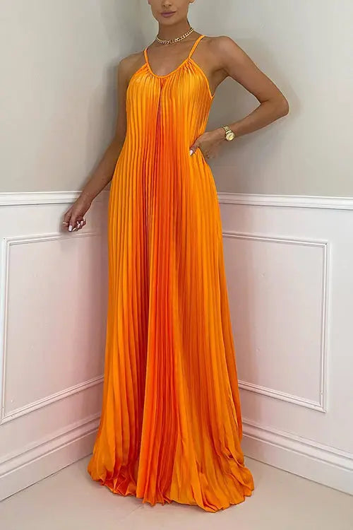 Breeze Slip Pleated Maxi Dress - Fashionpara