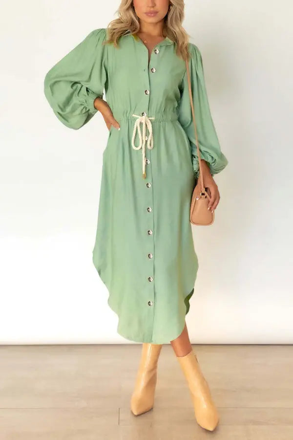 Fashion Week Button Down Shirt Dress - Fashionpara