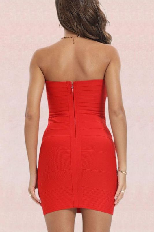 Aaliyah Bandage Mini Dress - Lipstick Red
