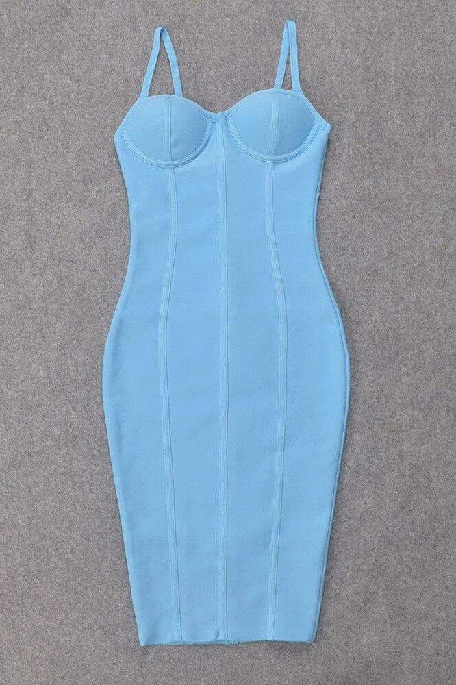 Abi Bandage Dress - Sky Blue