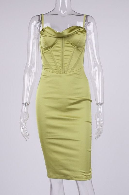 Indi Bodycon Dress - Olive Green