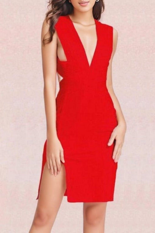 Pia Bandage Dress - Lipstick Red