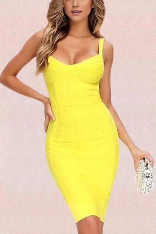 Pip Bandage Dress - Sun Yellow