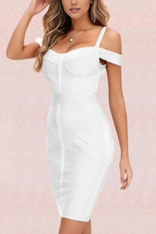 Sophia Bandage Dress - Pearl White