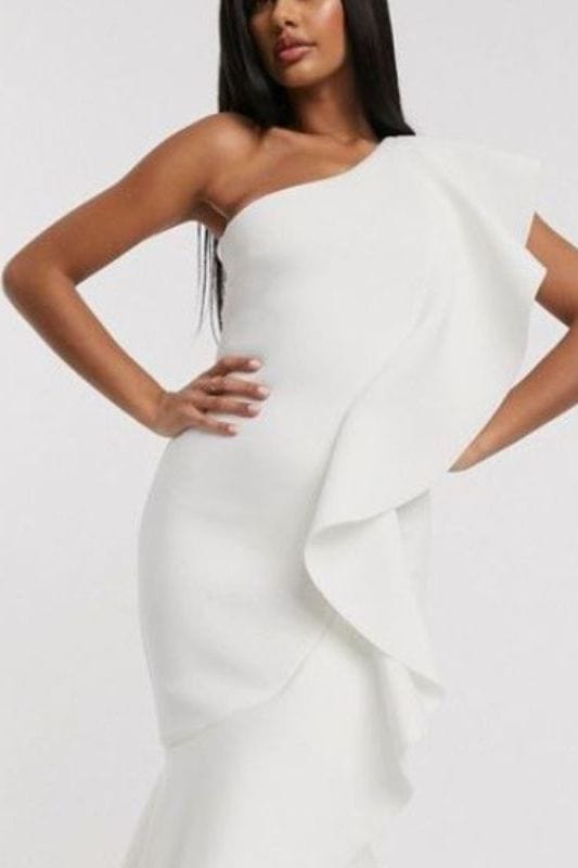 Vera Bandage Midi Dress - Pearl White
