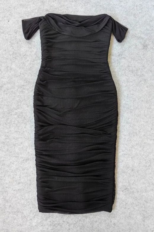 Zia Bodycon Wrap Midi Dress - Classic Black