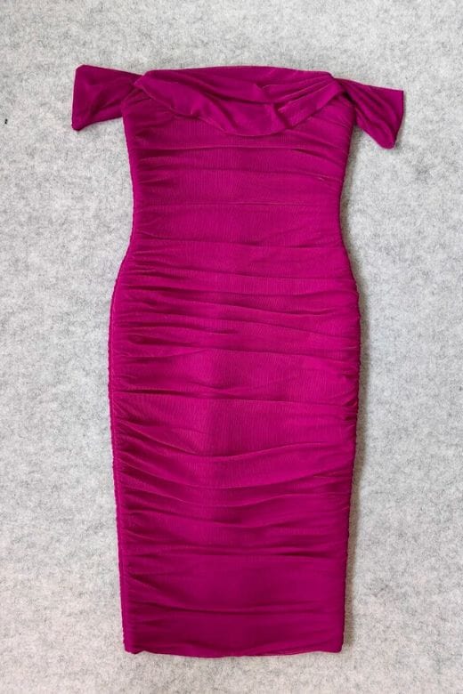 Zia Bodycon Wrap Midi Dress - Magenta Pink