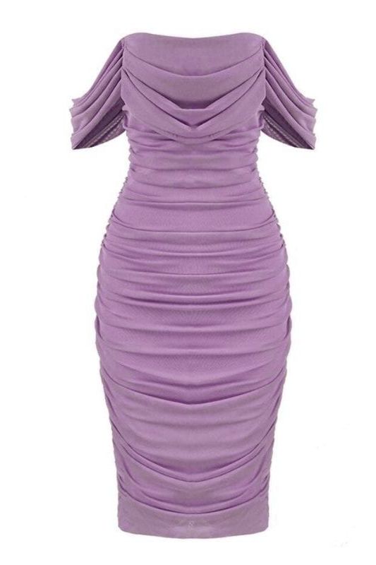 Zia Bodycon Wrap Midi Dress - Violet