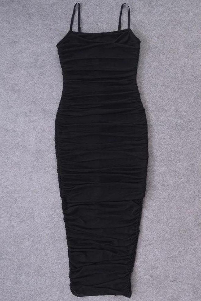 Zoe Bodycon Wrap Maxi Dress - Classic Black