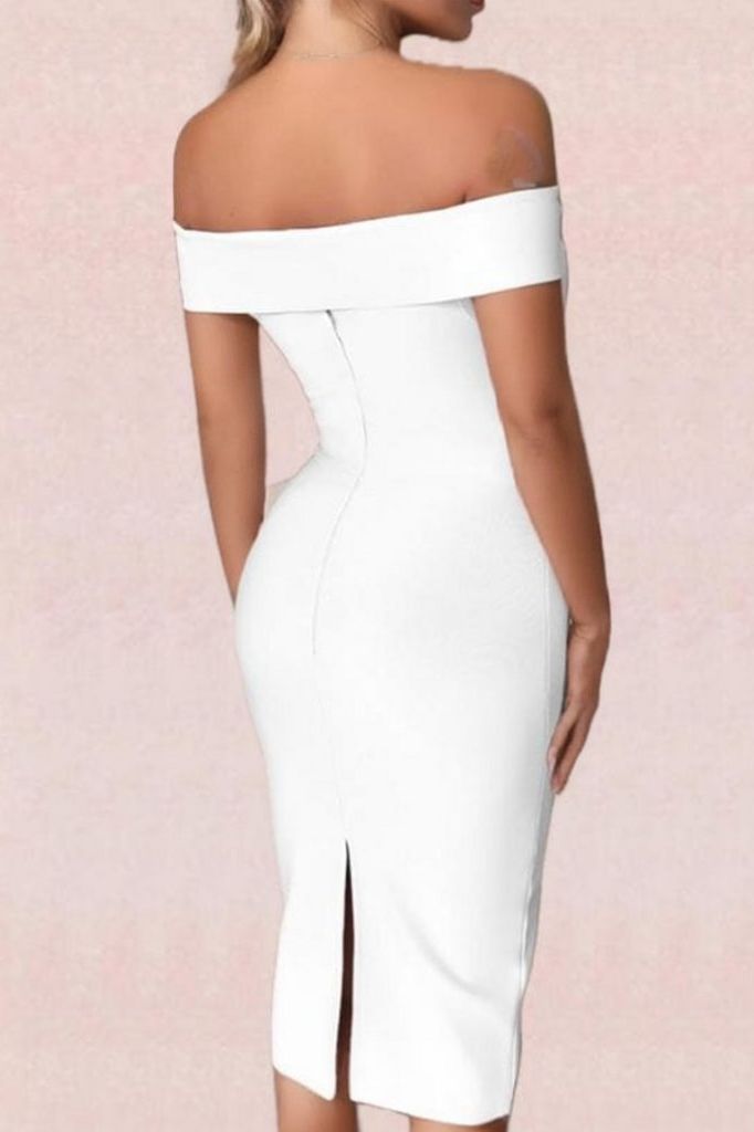 Zoey Bandage Dress - Pearl White